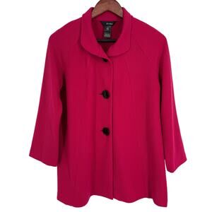 Ali Miles Sz Small Wearable Art to Wear Magenta Pink Knit Jacket Shirt Top Artsy